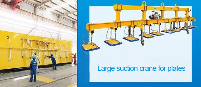 Large suction crane for plates